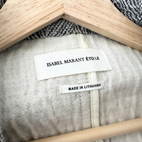 Isabel Marant Etoile Herringbone Wool Blend Blazer | Gray | SZ 8 - Picture 8 of 10